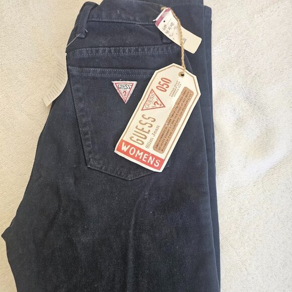 Vintage 80s/90s Guess Slim Fitted Jeans Sz 26 Midnight Blue NWT Rare - Picture 1 of 7